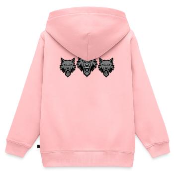 Wolf Team Rudel - Kinder Premium Organic Zip Hoodie - Rosa - Hinten - AI Model Kid Female (0cm)