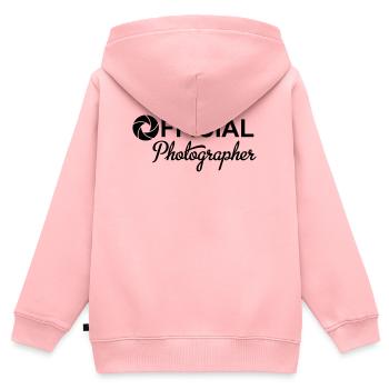 Photographer - Kinder Premium Organic Zip Hoodie - Rosa - Hinten - AI Model Kid Female (0cm)