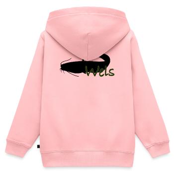 Wels - Kinder Premium Organic Zip Hoodie - Rosa - Hinten - AI Model Kid Female (0cm)
