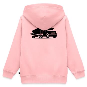 Lkw Logo - Kinder Premium Organic Zip Hoodie - Rosa - Hinten - AI Model Kid Female (0cm)