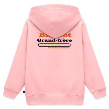 Bald ein großer Bruder - Kinder Premium Organic Zip Hoodie - Rosa - Hinten - AI Model Kid Female (0cm)