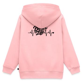 Fréquence cardiaque des cyclistes - Sweat Premium à capuche zippé enfant bio - rose - Dos - AI Model Kid Female (0cm)
