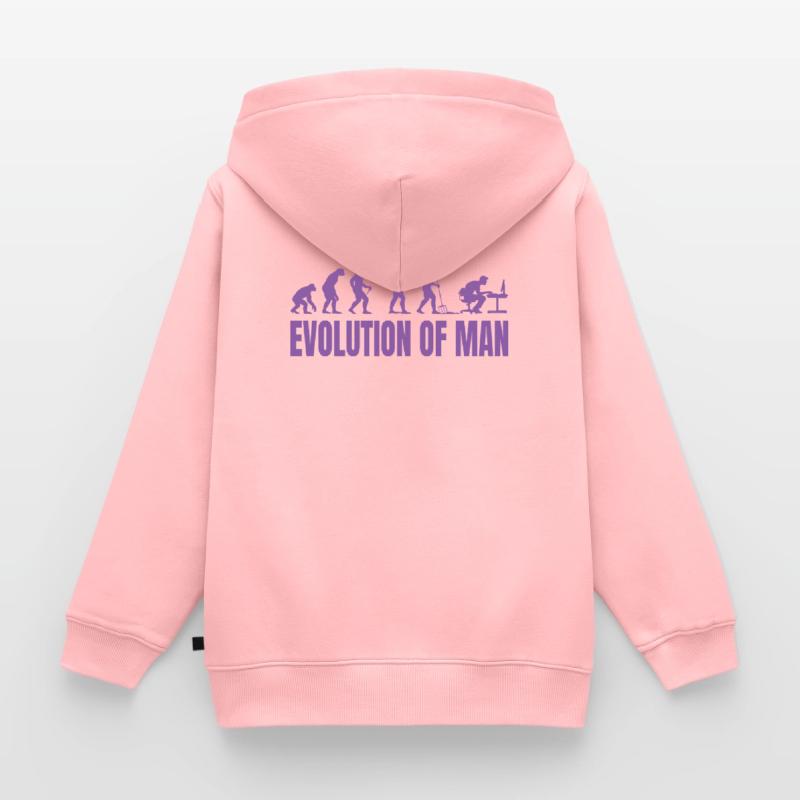 Programmer Computer Freak Evolution Retro Kids Premium Organic Zip-up Hoodie