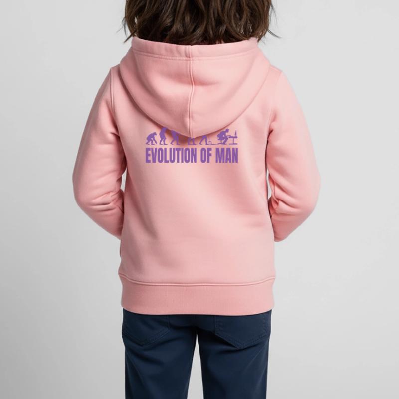 Programmer Computer Freak Evolution Retro Kids Premium Organic Zip-up Hoodie