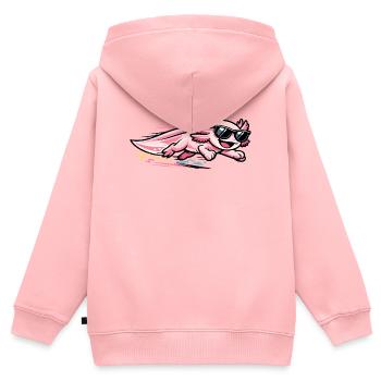 Axolotl rose avec des lunettes de soleil - Sweat Premium à capuche zippé enfant bio - rose - Dos - AI Model Kid Female (0cm)