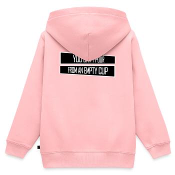 On ne peut pas verser dans un gobelet vide Soins personnels - Sweat Premium à capuche zippé enfant bio - rose - Dos - AI Model Kid Female (0cm)