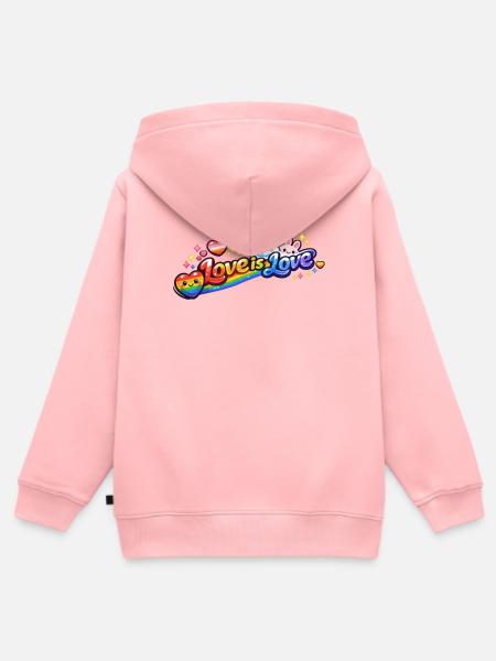 Love is Love - Kinder Premium Organic Zip Hoodie - Rosa