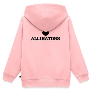 Ich liebe Alligatoren – Alligator Fan - Kinder Premium Organic Zip Hoodie - Rosa - Hinten - AI Model Kid Female (0cm)