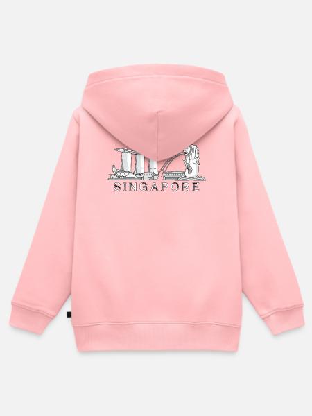 Singapur Skyline Ikonischer Singapur-Tourist - Kinder Premium Organic Zip Hoodie - Rosa