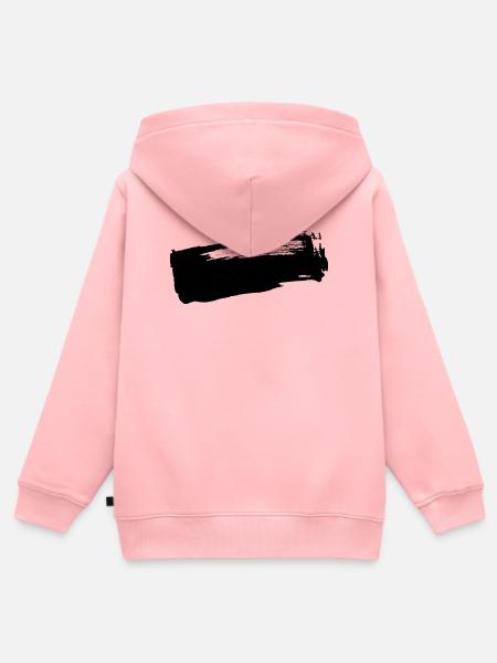 Pinselstrich - Tusche Streifen - Kinder Premium Organic Zip Hoodie - Rosa