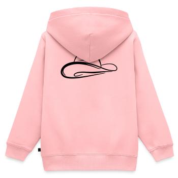 Skizze Cowboyhut - Kinder Premium Organic Zip Hoodie - Rosa - Hinten - AI Model Kid Female (0cm)