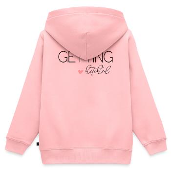 Getting Hitched! Personalisierbar - Kinder Premium Organic Zip Hoodie - Rosa - Hinten - AI Model Kid Female (0cm)