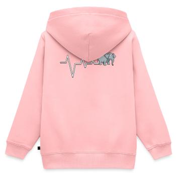 Elefant Pulse T-Shirt - Kinder Premium Organic Zip Hoodie - Rosa - Hinten - AI Model Kid Female (0cm)