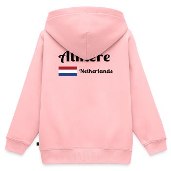 Almere Niederlande - Stilvolle Drucke - Kinder Premium Organic Zip Hoodie - Rosa - Hinten - AI Model Kid Female (0cm)