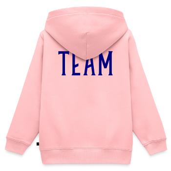 Team - Kinder Premium Organic Zip Hoodie - Rosa - Hinten - AI Model Kid Female (0cm)