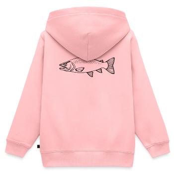 Fisch Forelle Angler T-shirt Geschenk  - Kinder Premium Organic Zip Hoodie - Rosa - Hinten - AI Model Kid Female (0cm)