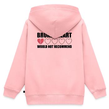 Broken Heart würde Anti Valentine nicht empfehlen - Kinder Premium Organic Zip Hoodie - Rosa - Hinten - AI Model Kid Female (0cm)