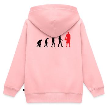Basket Ball Evolution / Basketball  - Sweat Premium à capuche zippé enfant bio - rose - Dos - AI Model Kid Female (0cm)