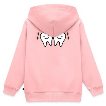 Tooth Cute - Kids Premium Organic Zip-up Hoodie - rose - Back - AI Model Kid Female (0cm)