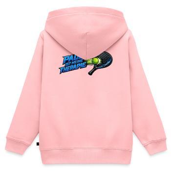 Padel ist meine Therapie - Kinder Premium Organic Zip Hoodie - Rosa - Hinten - AI Model Kid Female (0cm)