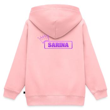 Sarina als Maedchen - Kinder Premium Organic Zip Hoodie - Rosa - Hinten - AI Model Kid Female (0cm)