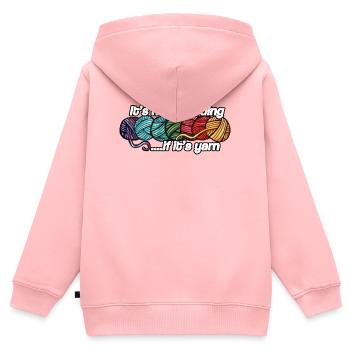 Es ist kein Horten, wenn es Garn ist - Kinder Premium Organic Zip Hoodie - Rosa - Hinten - AI Model Kid Female (0cm)