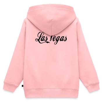 Las Vegas - Kinder Premium Organic Zip Hoodie - Rosa - Hinten - AI Model Kid Female (0cm)