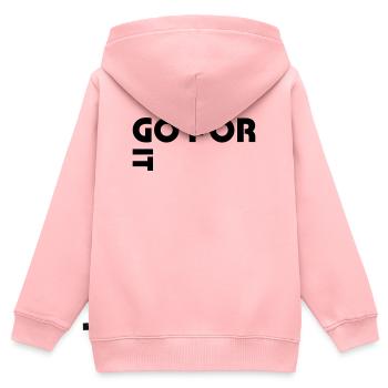 Go for it - Kids Premium Organic Zip-up Hoodie - rose - Back - AI Model Kid Female (0cm)