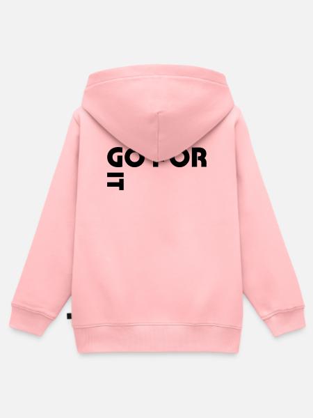 Go for it - Kinder Premium Organic Zip Hoodie - Rosa
