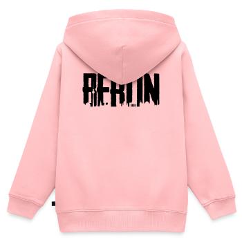 Berlin T-shirt - Sweat Premium à capuche zippé enfant bio - rose - Dos - AI Model Kid Female (0cm)