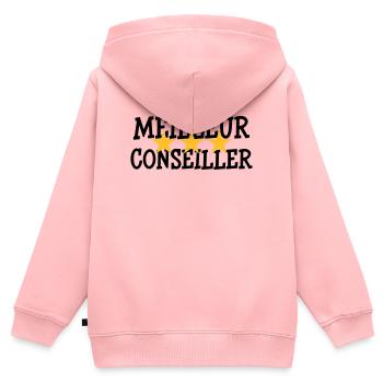 Meilleur Conseiller - Sweat Premium à capuche zippé enfant bio - rose - Dos - AI Model Kid Female (0cm)