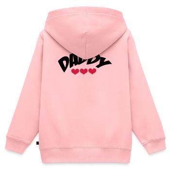 Daddy - Sweat Premium à capuche zippé enfant bio - rose - Dos - AI Model Kid Female (0cm)