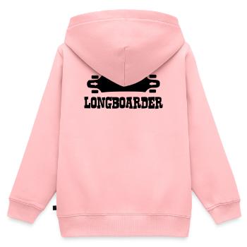 Longboard,Longboarder,Skateboard,Skate,Skater - Kinder Premium Organic Zip Hoodie - Rosa - Hinten - AI Model Kid Female (0cm)
