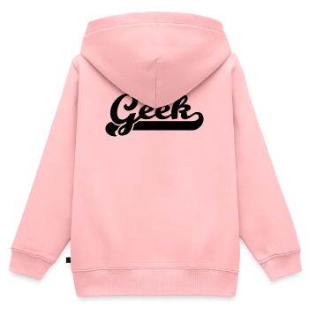 geek - Kinder Premium Organic Zip Hoodie - Rosa - Hinten - AI Model Kid Female (0cm)