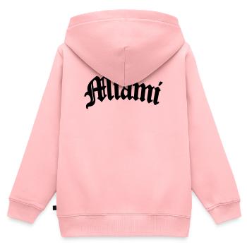 Miami - Sweat Premium à capuche zippé enfant bio - rose - Dos - AI Model Kid Female (0cm)