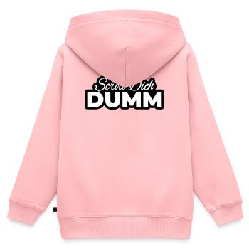 Scroll Dich Dumm Typo Print - Kinder Premium Organic Zip Hoodie - Rosa - Hinten - AI Model Kid Female (0cm)