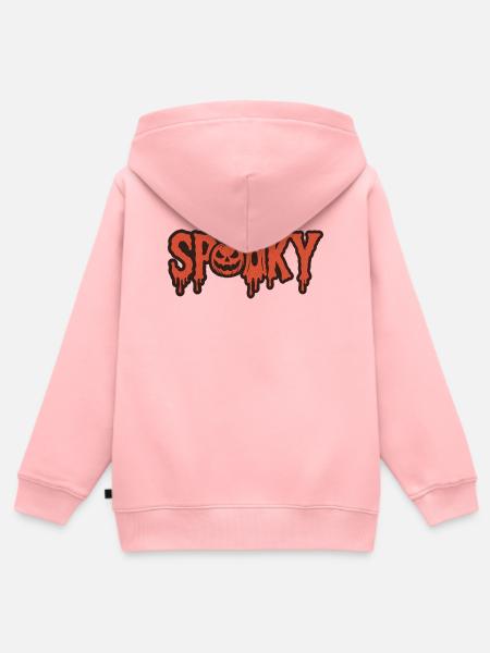 Gruseliger Halloween Kürbis & Geist - Kinder Premium Organic Zip Hoodie - Rosa