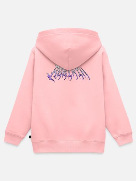 Rebirth – kaltmetallischer Chromtext - Kinder Premium Organic Zip Hoodie - Rosa