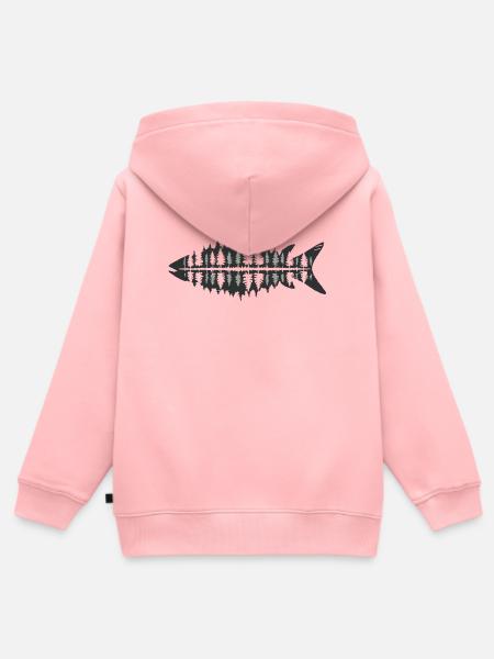 Fischer Natur Fischwald Minimalistisch - Kinder Premium Organic Zip Hoodie - Rosa