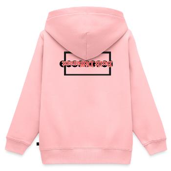Anders gebaut – Kopfüber - Kinder Premium Organic Zip Hoodie - Rosa - Hinten - AI Model Kid Female (0cm)
