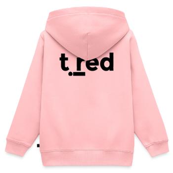 müde - Kinder Premium Organic Zip Hoodie - Rosa - Hinten - AI Model Kid Female (0cm)