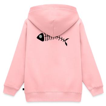 Stilisierte Fischgräten Illustration - Kinder Premium Organic Zip Hoodie - Rosa - Hinten - AI Model Kid Female (0cm)