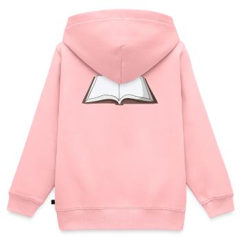 Buch - Kinder Premium Organic Zip Hoodie - Rosa - Hinten - AI Model Kid Female (0cm)