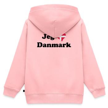 Jeg elsker Danmark - I love Denmark - Kids Premium Organic Zip-up Hoodie - rose - Back - AI Model Kid Female (0cm)