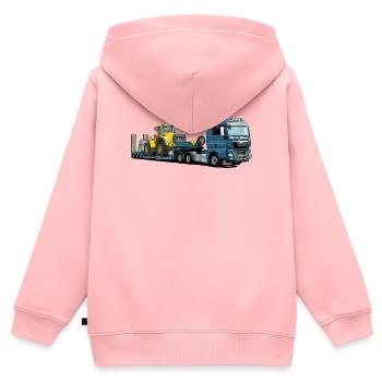 Low-loader with excavator - Kids Premium Organic Zip-up Hoodie - rose - Back - AI Model Kid Female (0cm)