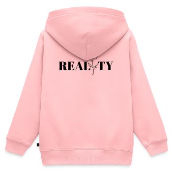 Cool design, reality. - Kids Premium Organic Zip-up Hoodie - rose - Back - AI Model Kid Female (0cm)
