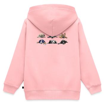 Carlin Labrador Berger allemand Bouledogue Bernois Pointer - Sweat Premium à capuche zippé enfant bio - rose - Dos - AI Model Kid Female (0cm)
