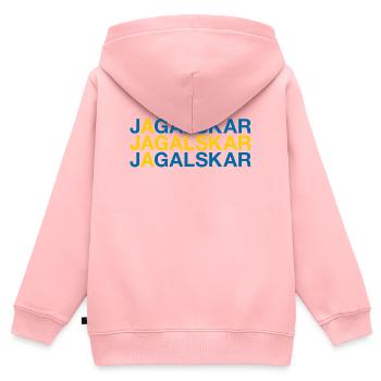 I LOVE SWEDEN Sweden Flag - Kids Premium Organic Zip-up Hoodie - rose - Back - AI Model Kid Female (0cm)