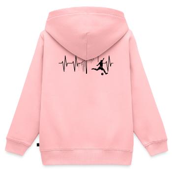 Fußball Tor Schuss Herzschlag Spieler Mannschaft - Kinder Premium Organic Zip Hoodie - Rosa - Hinten - AI Model Kid Female (0cm)