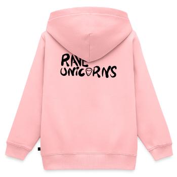 Rave Unicorns Logo Text Black - Kinder Premium Organic Zip Hoodie - Rosa - Hinten - AI Model Kid Female (0cm)